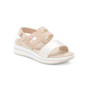 IGI&CO Beige Made In Italy Leather Comfort Flat Sandals